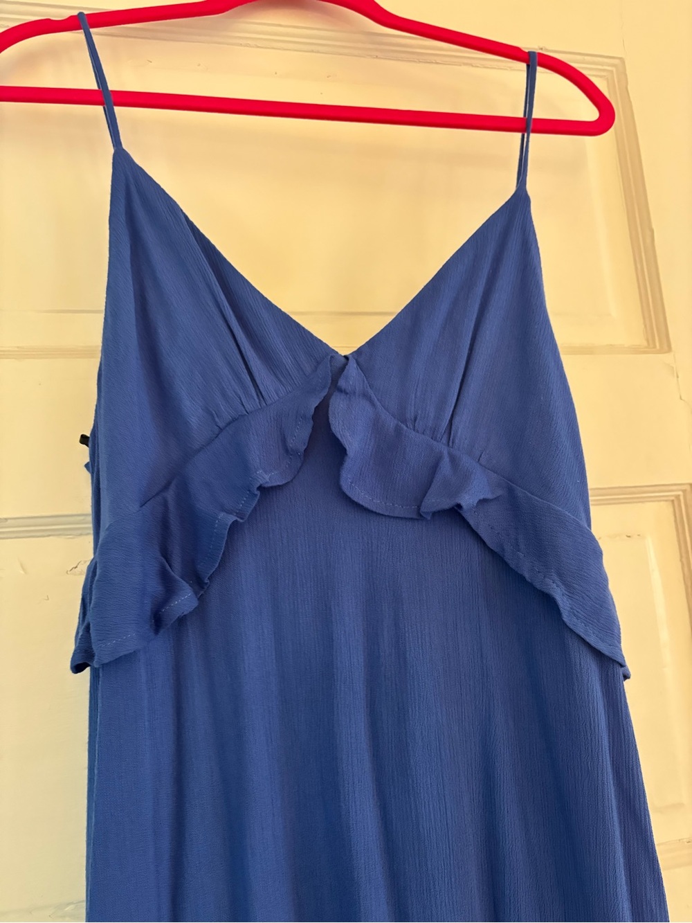 Lulu's Blue Ruffle Midi Dress - Spaghetti Strap - Picture 2 of 2